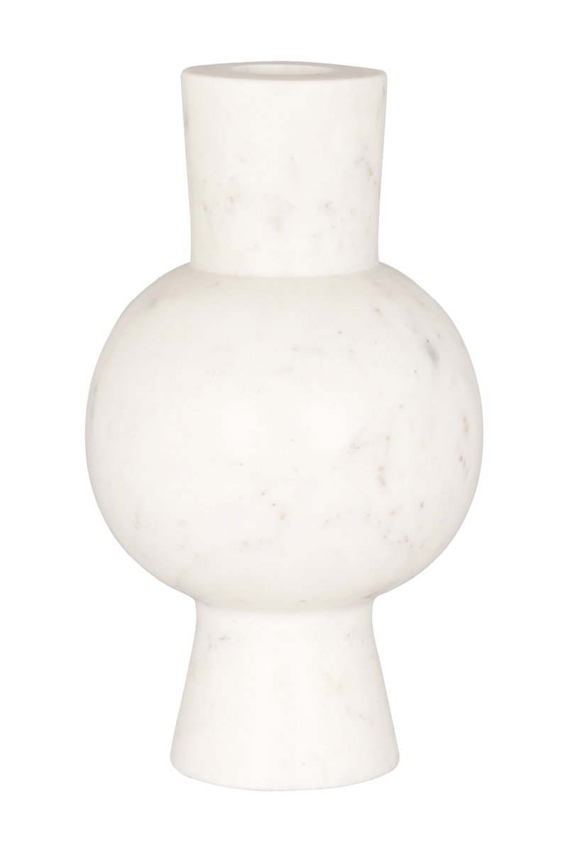 White Marble Rounded Vase | OROA Jonah | Woodfurniture.com