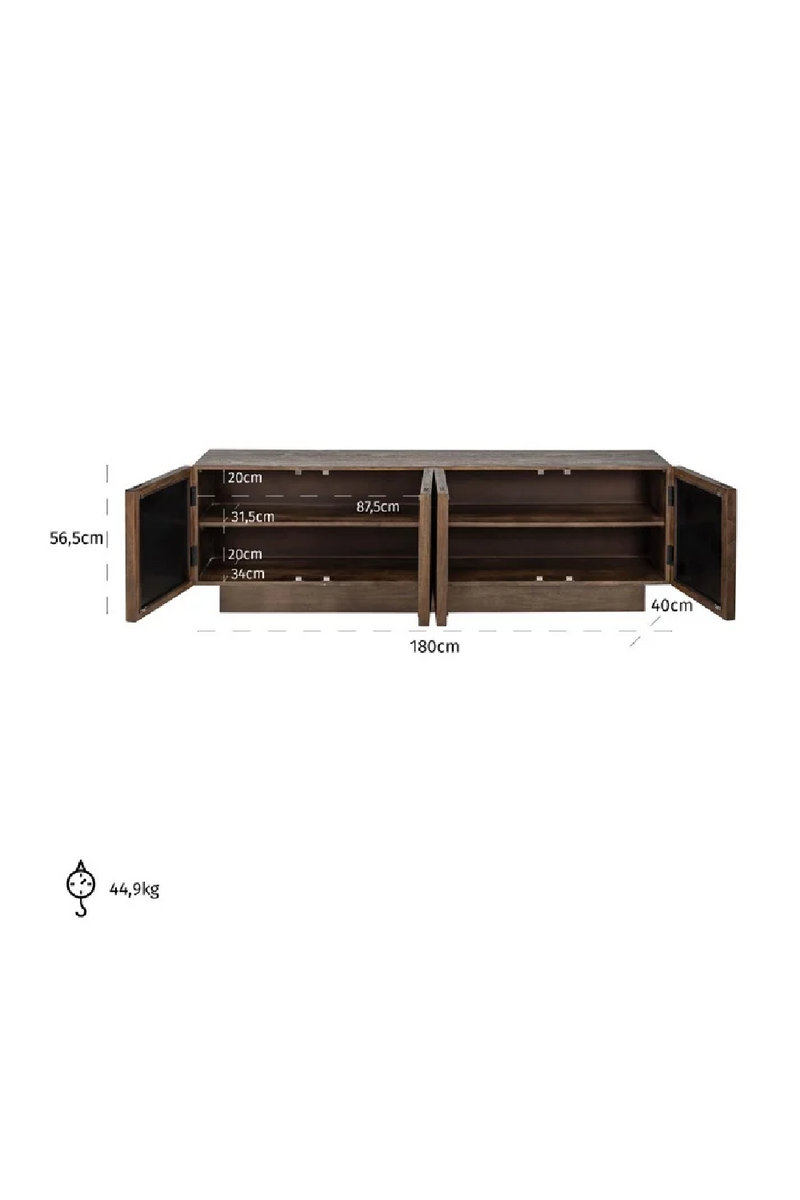 Mango Wood 4-Door TV Unit | OROA Bryant | Woodfurniture.com