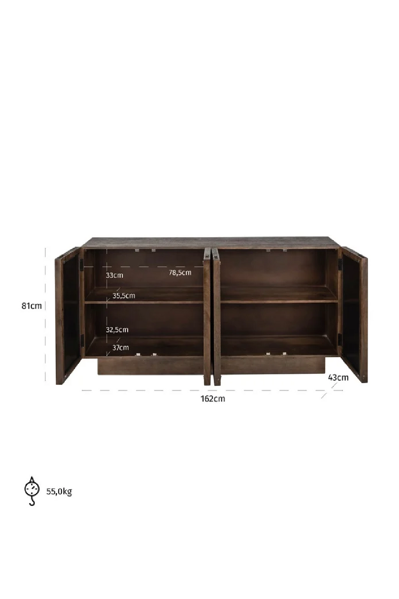 Mango Wood 4-Door Sideboard | OROA Bryant | Woodfurniture.com