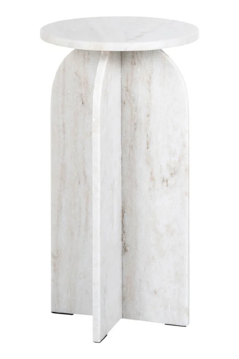 Beige Marble Round End Table | OROA Luciano | Woodfurniture.com