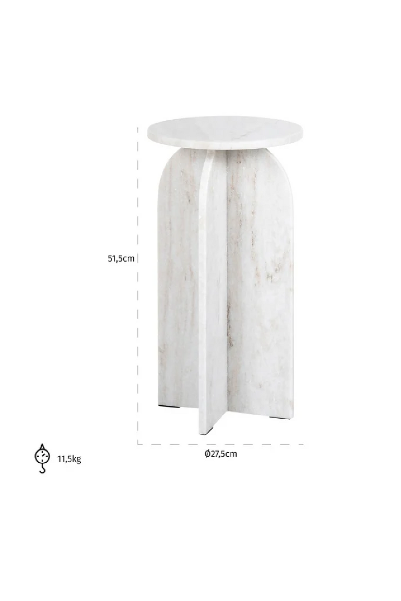 Beige Marble Round End Table | OROA Luciano | Woodfurniture.com