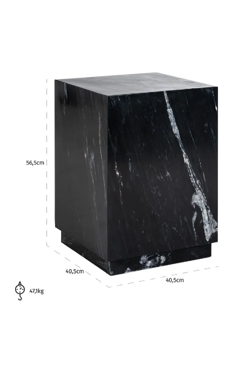 Black Marble Square End Table | OROA Salvatore | Woodfurniture.com