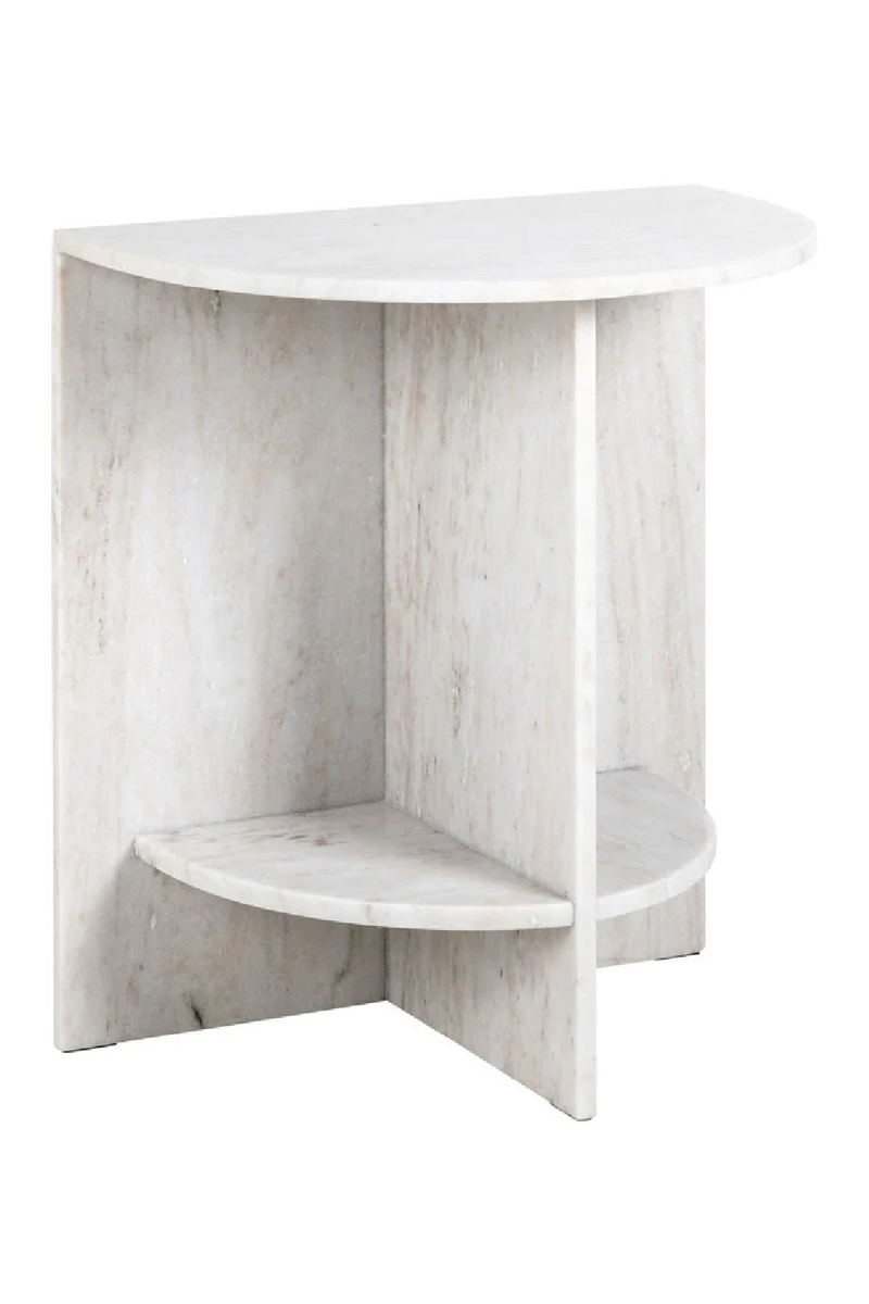 Marble Semi-Circle End Table | OROA Lansky | Woodfurniture.com