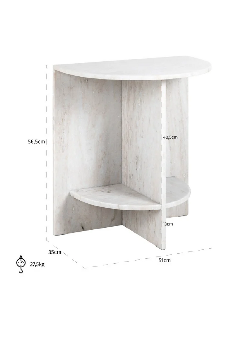 Marble Semi-Circle End Table | OROA Lansky | Woodfurniture.com