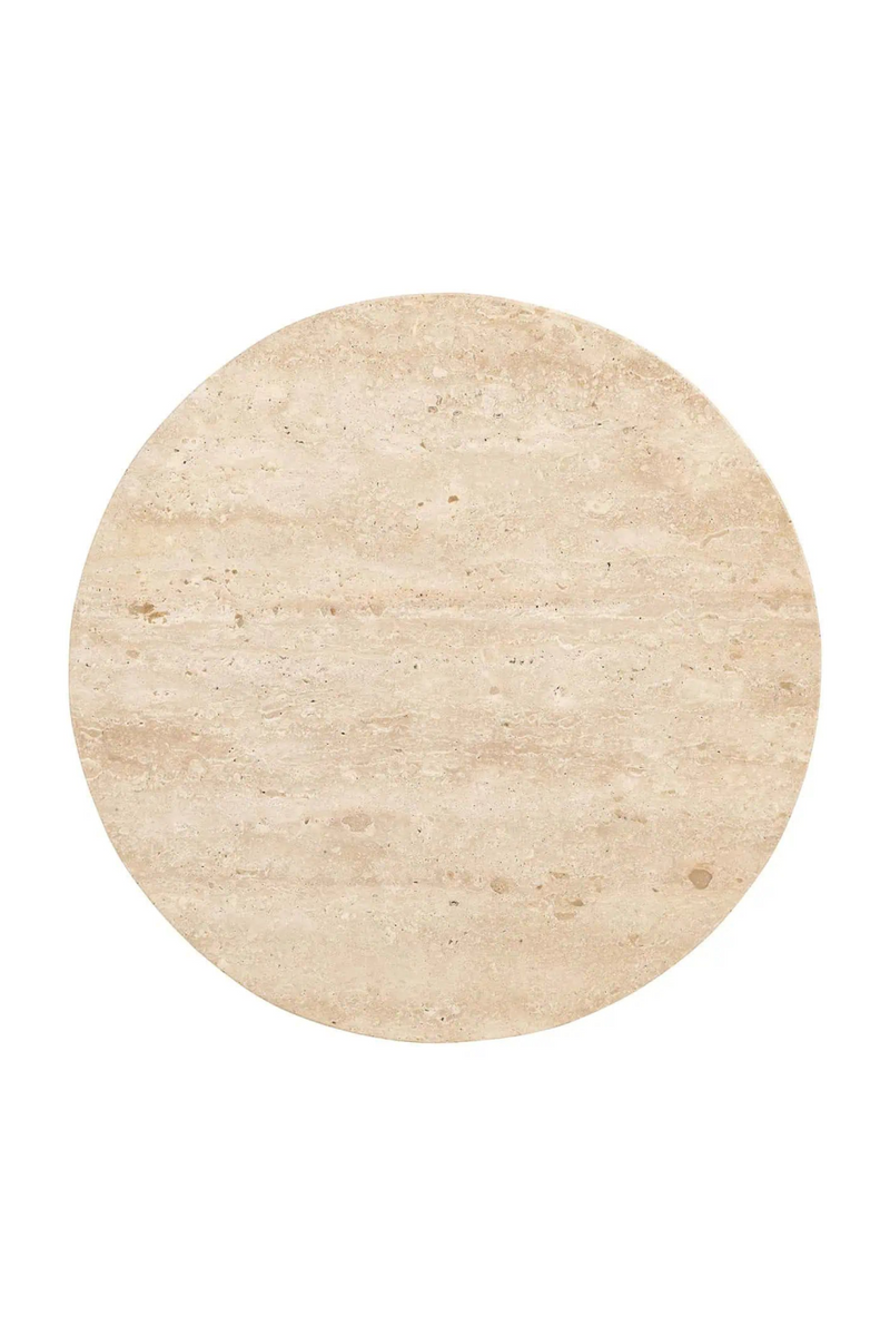 Travertine Round End Table | OROA Cavo | Woodfurniture.com