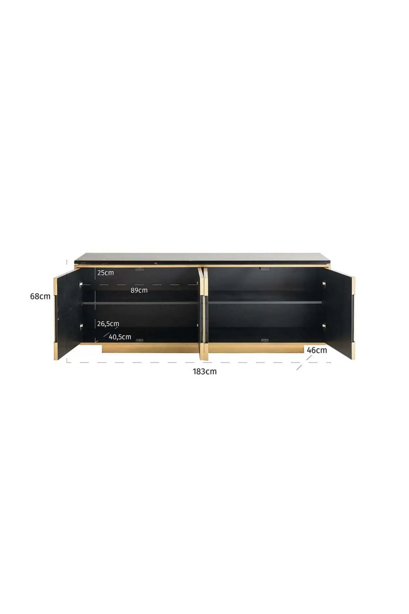 Gold 4-Door Sideboard | OROA Finsbury | Woodfurniture.com