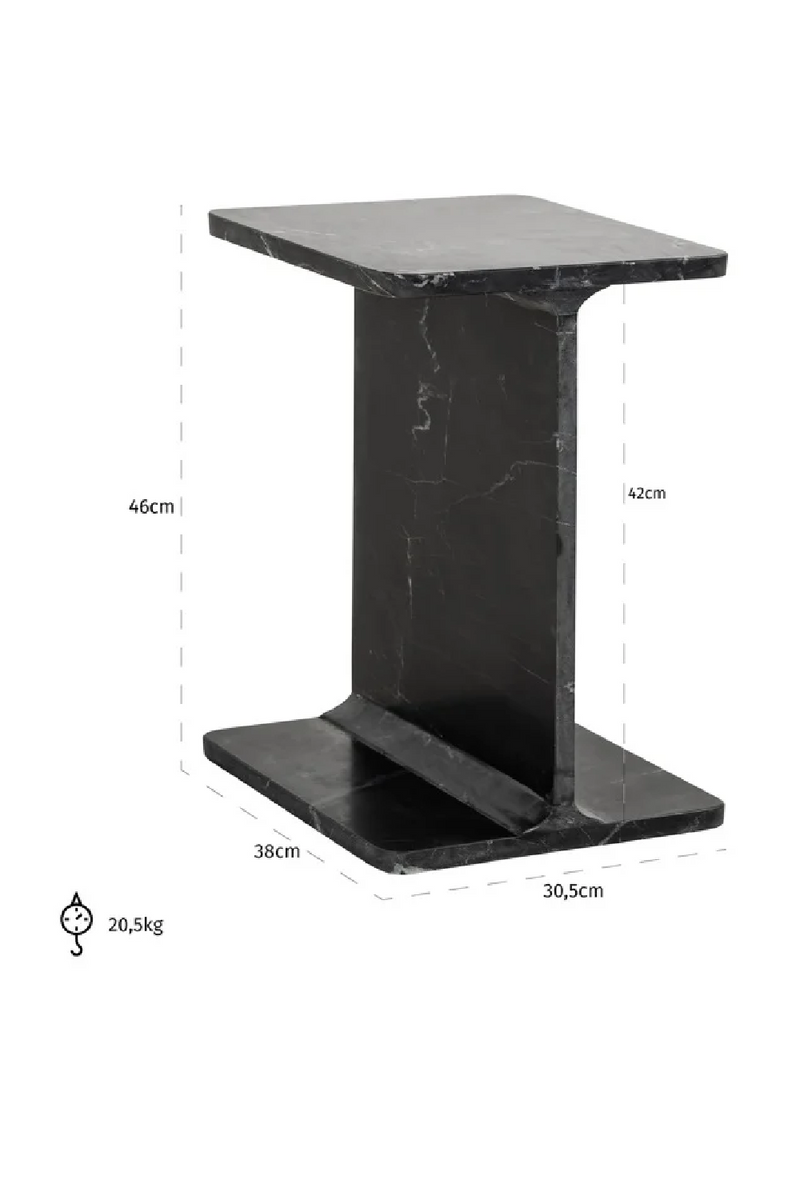 Black Marble End Table | OROA Benson | Woodfurniture.com