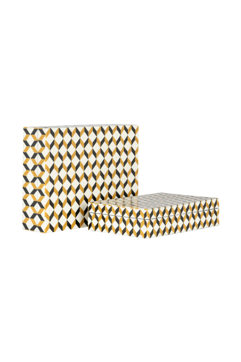 Zig-Zag Patterned Storage Boxes (2) | OROA Frences | Woodfurniture.com