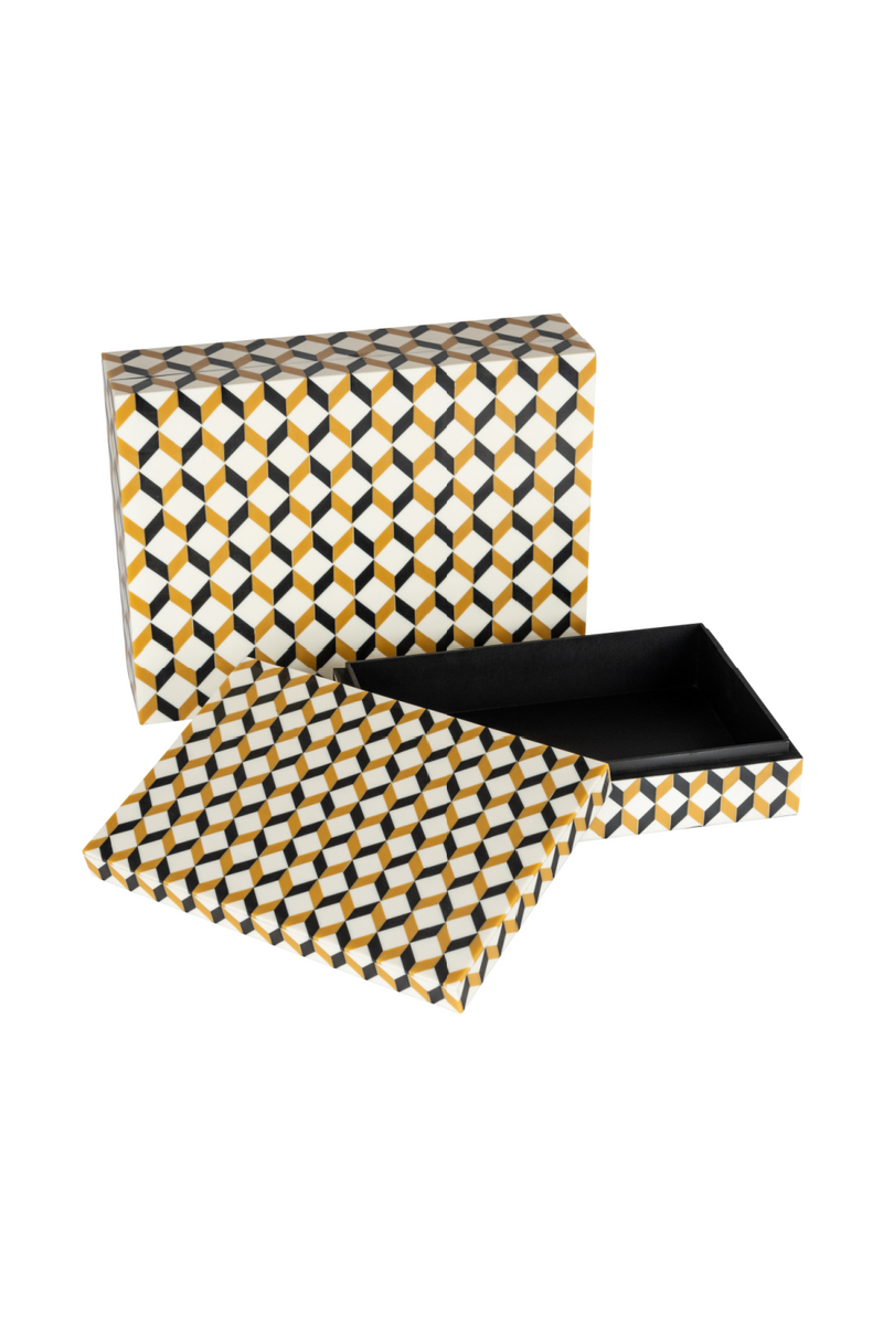 Zig-Zag Patterned Storage Boxes (2) | OROA Frences | Woodfurniture.com