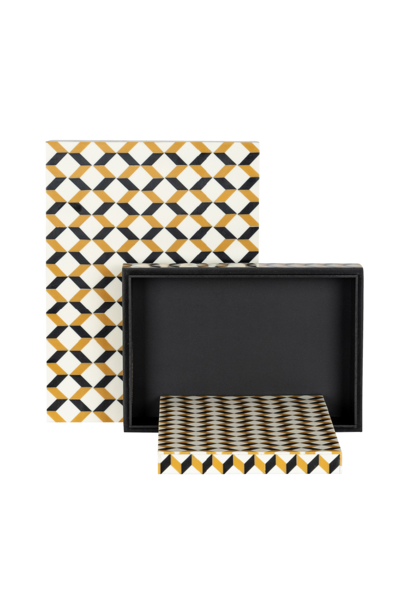 Zig-Zag Patterned Storage Boxes (2) | OROA Frences | Woodfurniture.com