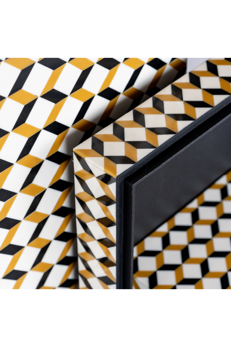 Zig-Zag Patterned Storage Boxes (2) | OROA Frences | Woodfurniture.com