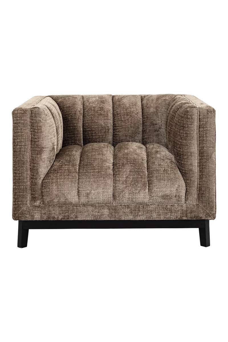 Taupe Chenille Lounge Chair | OROA Beaudy  | Woodfurniture.com