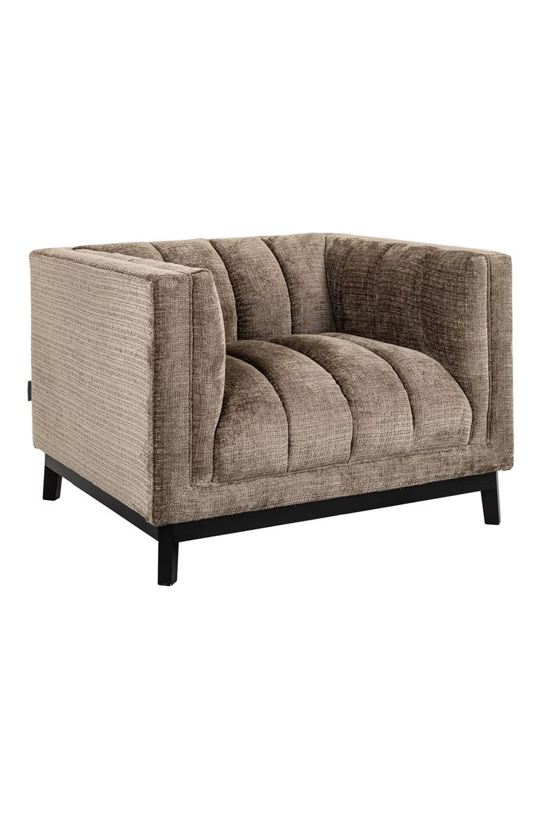 Taupe Chenille Lounge Chair | OROA Beaudy  | Woodfurniture.com