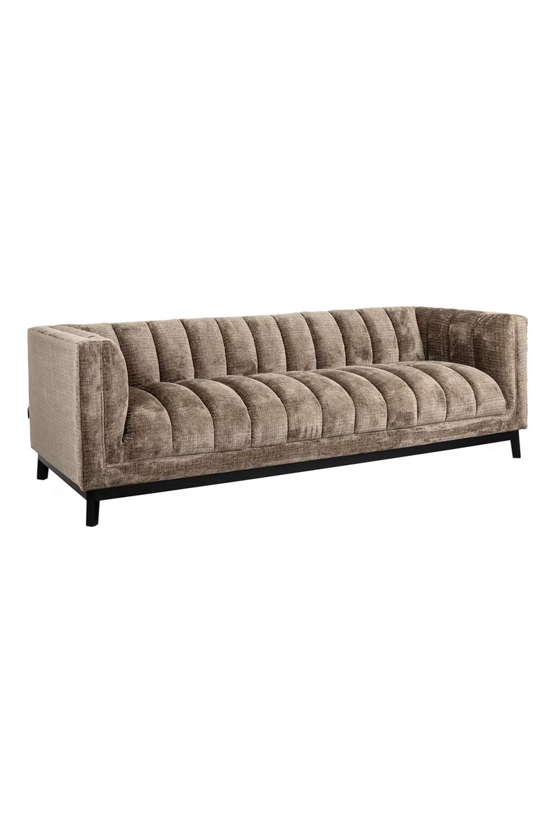 Taupe Chenille Channeled Sofa | OROA Beaudy | Woodfurniture.com