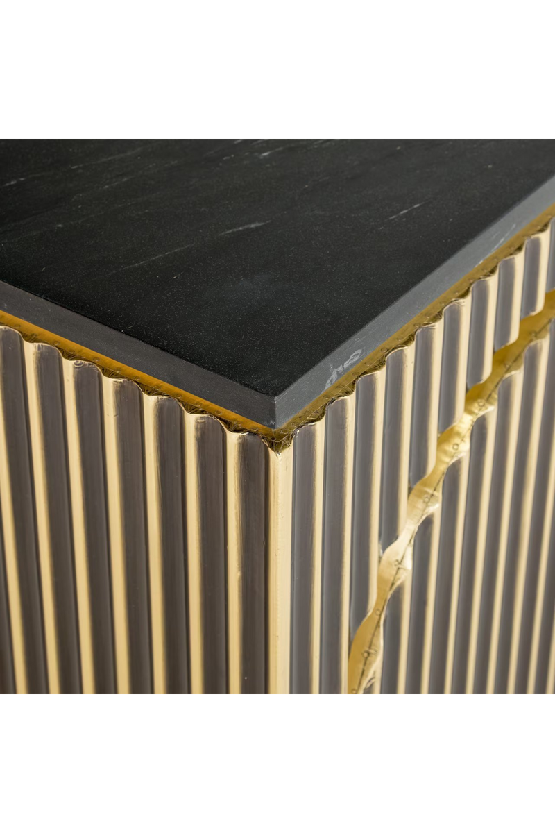 Gold Cladded 3-Door Sideboard | OROA Les Arcs | Woodfurniture.com