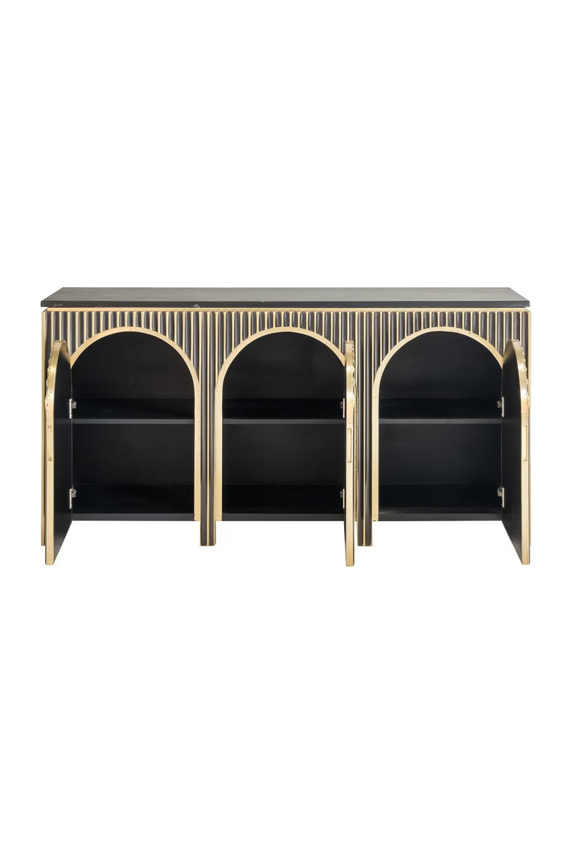 Gold Cladded 3-Door Sideboard | OROA Les Arcs | Woodfurniture.com