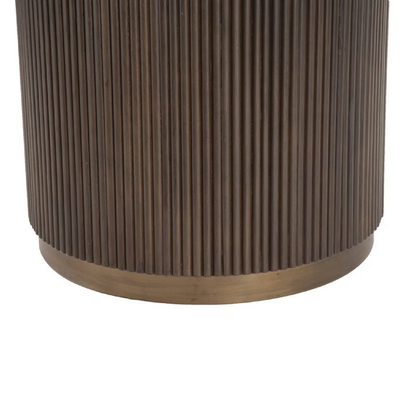 Ribbed Wood Round Dining Table | OROA Mayfield | Woodfurniture.com