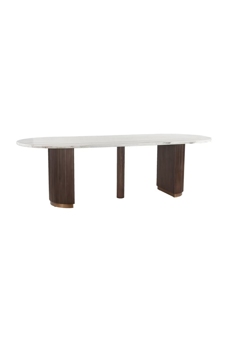 Ribbed Wood Base Dining Table | OROA Mayfield | Woodfurniture.com