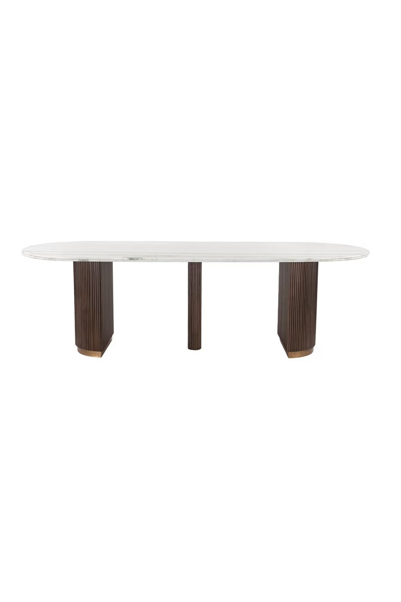 Ribbed Wood Base Dining Table | OROA Mayfield | Woodfurniture.com