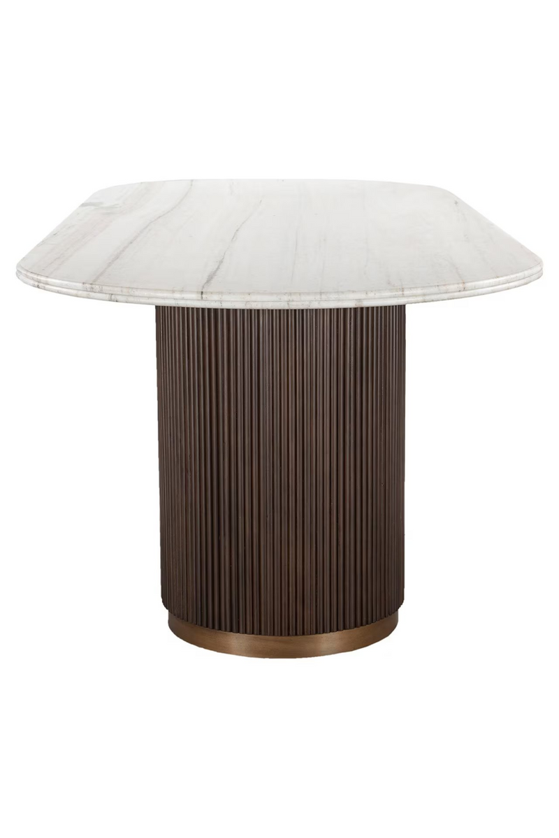 Ribbed Wood Base Dining Table | OROA Mayfield | Woodfurniture.com