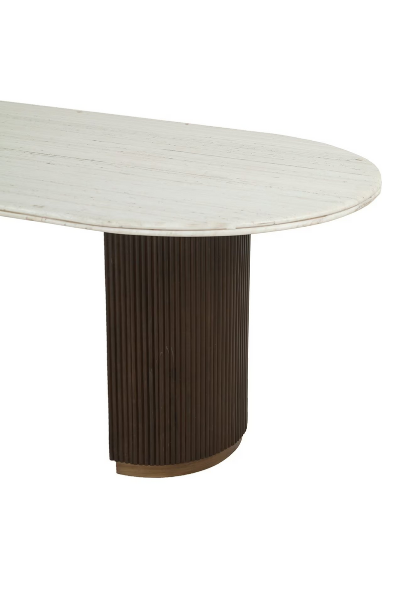 Ribbed Wood Base Dining Table | OROA Mayfield | Woodfurniture.com