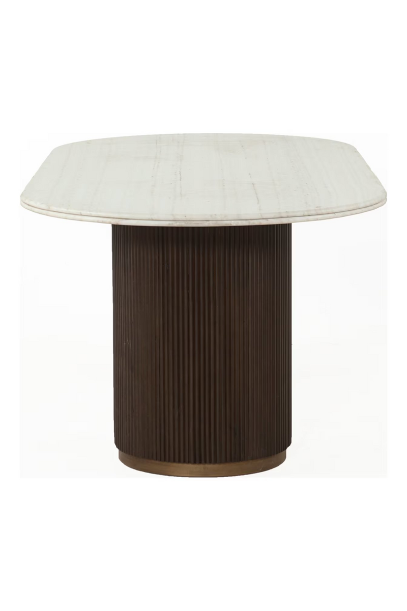 Ribbed Wood Base Dining Table | OROA Mayfield | Woodfurniture.com