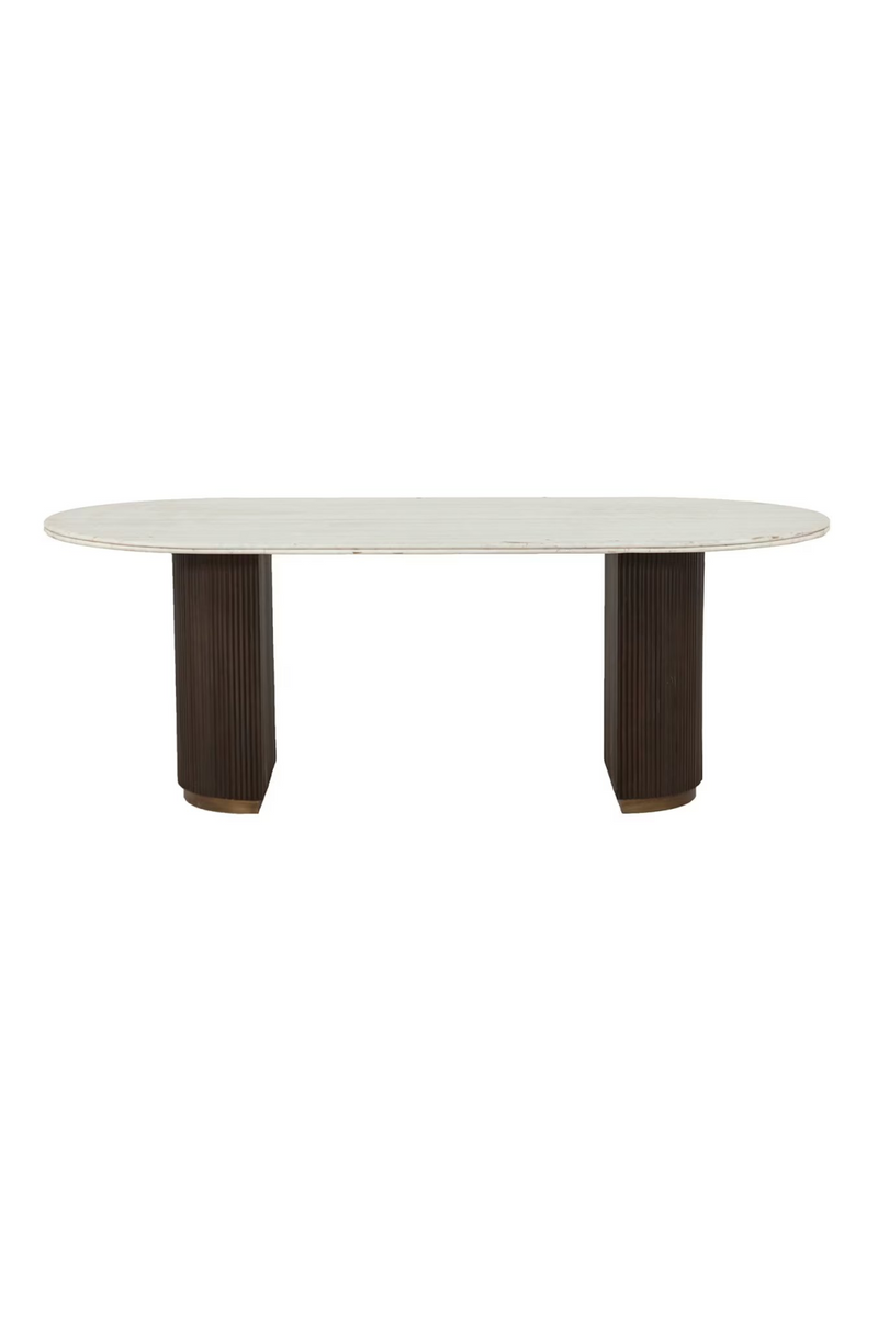 Ribbed Wood Base Dining Table | OROA Mayfield | Woodfurniture.com