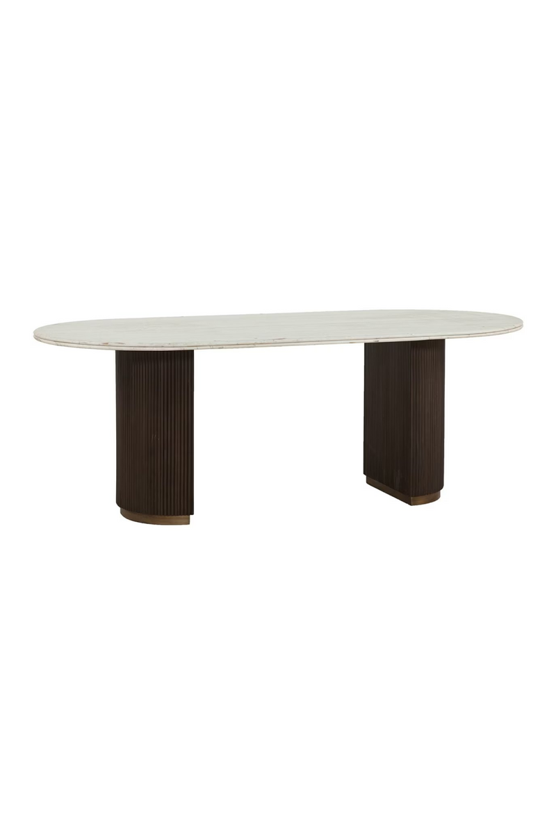 Ribbed Wood Base Dining Table | OROA Mayfield | Woodfurniture.com