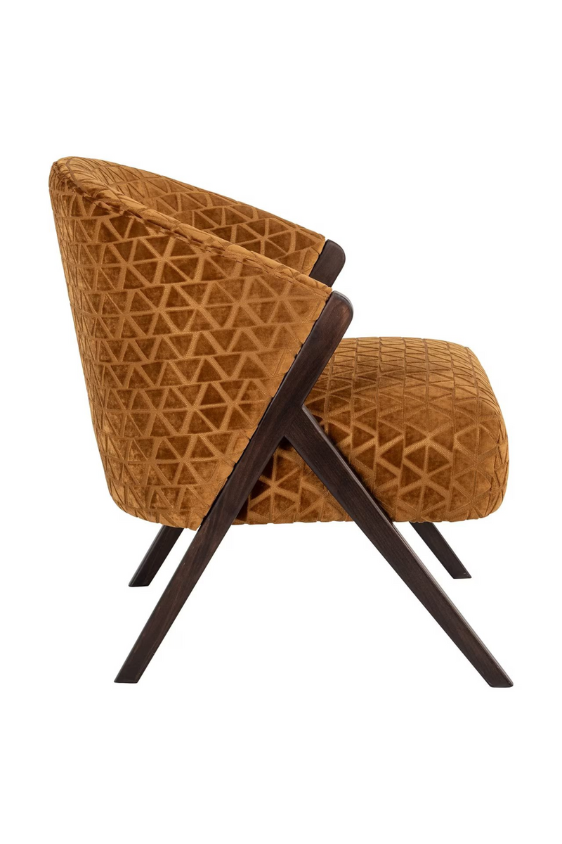 Gold Triangle Patterned Lounge Chair | OROA Mia | Oroatrade.com