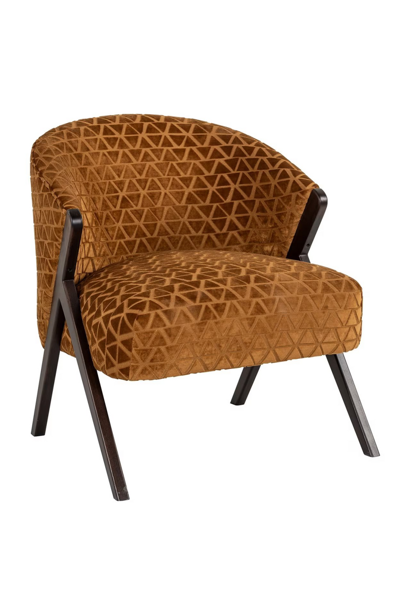 Gold Triangle Patterned Lounge Chair | OROA Mia | Oroatrade.com