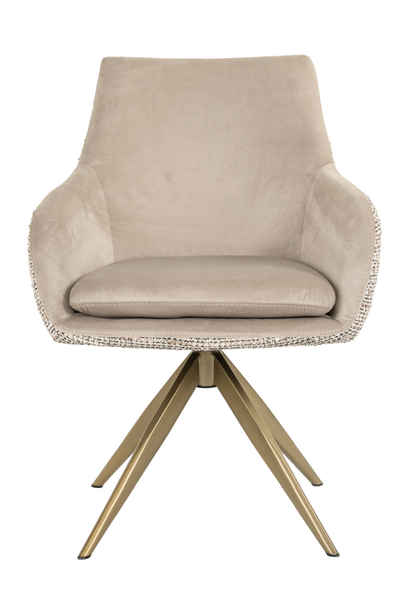 Khaki Velvet Swivel Chair | OROA Lisonne | Woodfurniture.com