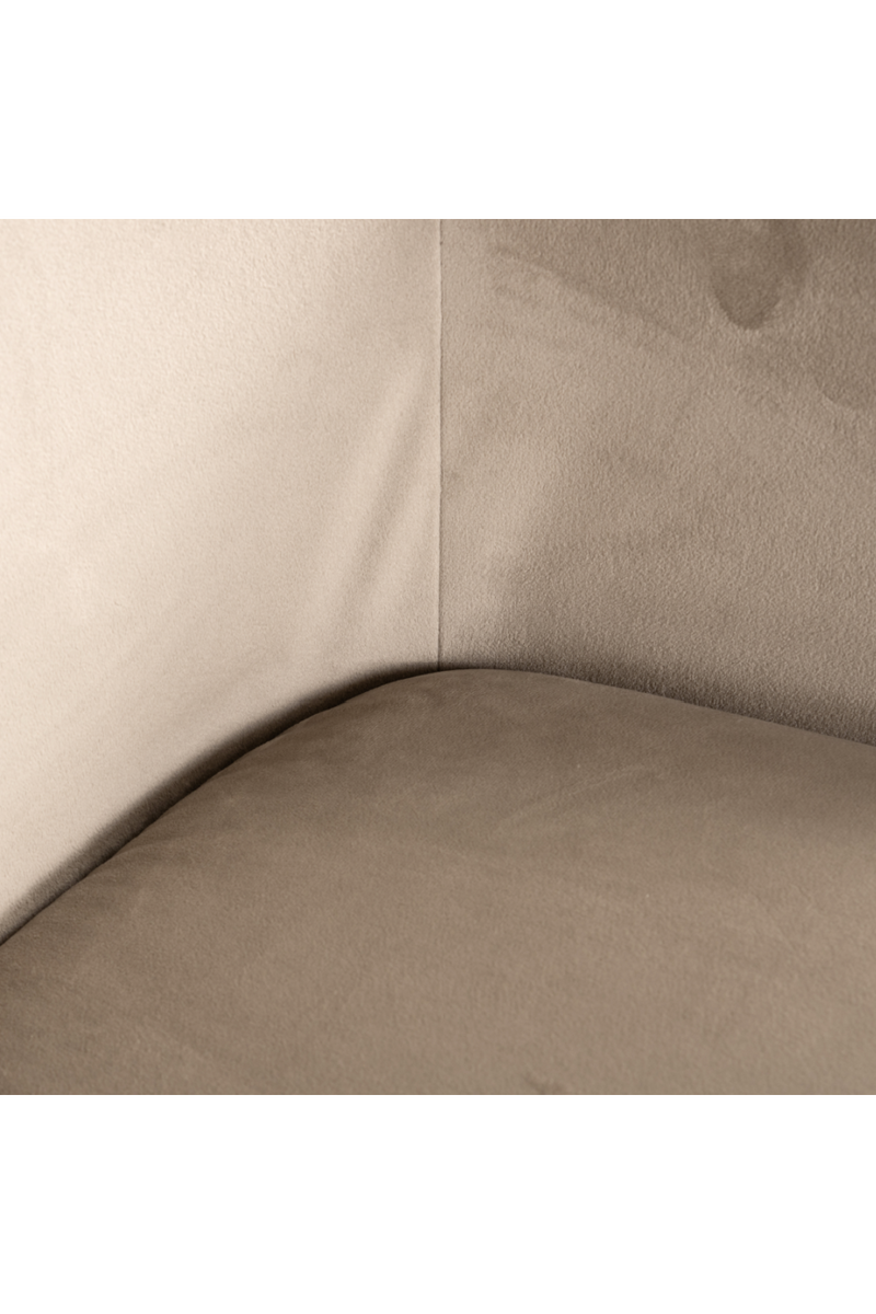 Khaki Velvet Swivel Chair | OROA Lisonne | Woodfurniture.com