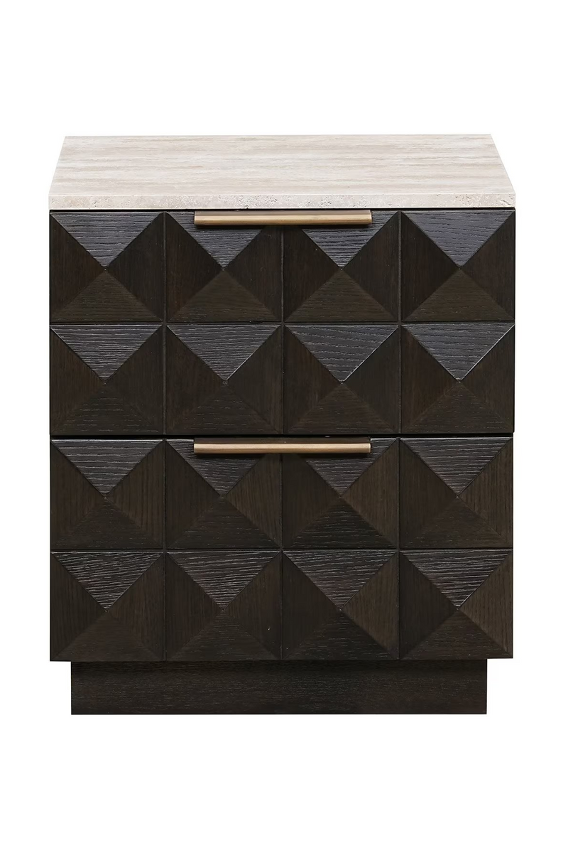 Brown Oak 2-Drawer Nightstand | OROA Claremont | Woodfurniture.com