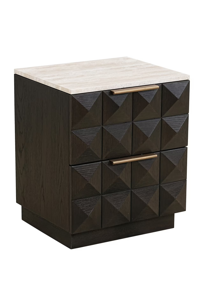 Brown Oak 2-Drawer Nightstand | OROA Claremont | Woodfurniture.com