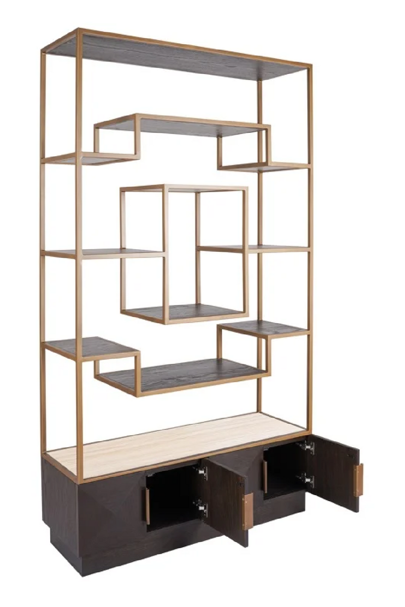 Brown Oak Display Cabinet | OROA Claremont | Woodfurniture.com