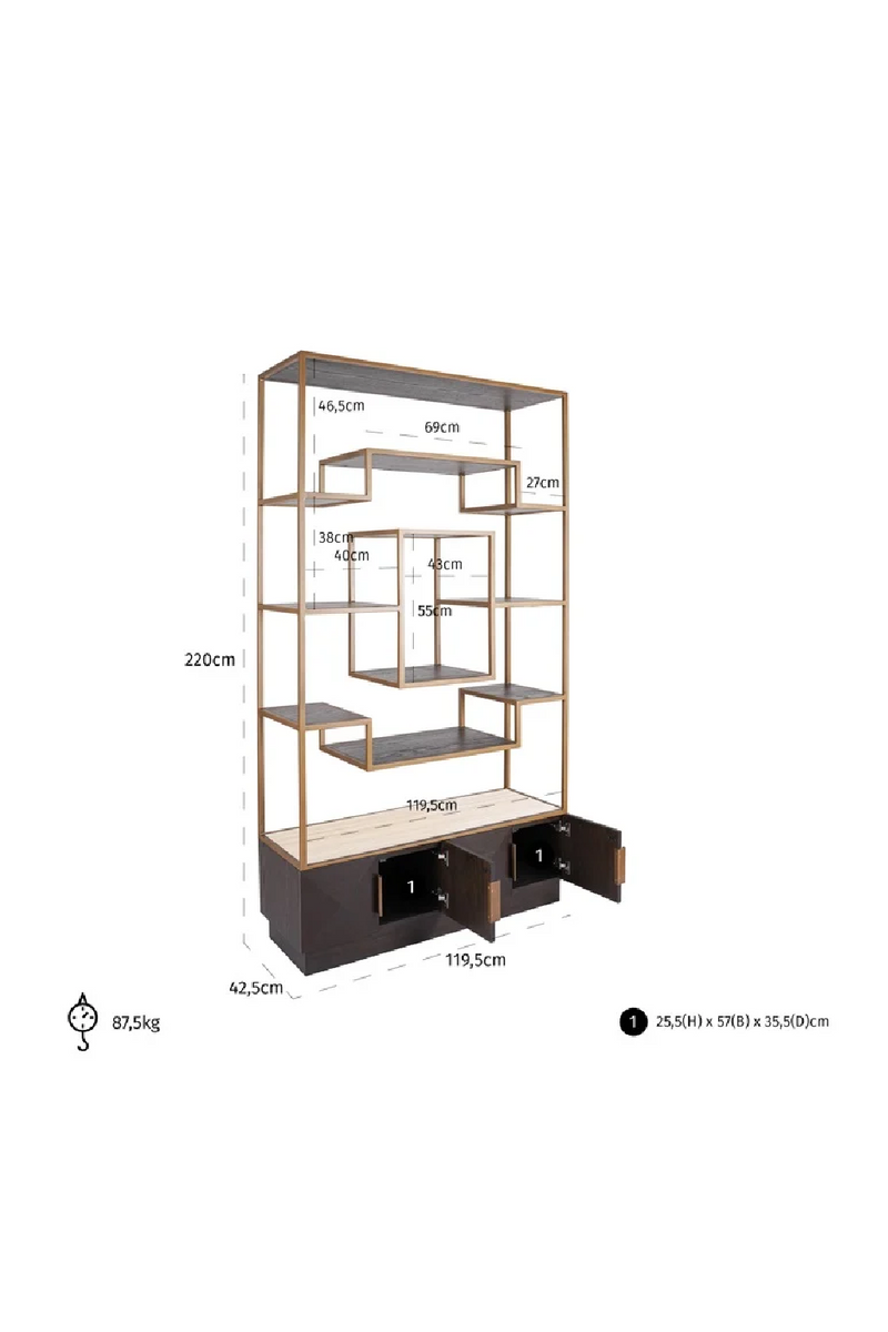 Brown Oak Display Cabinet | OROA Claremont | Woodfurniture.com