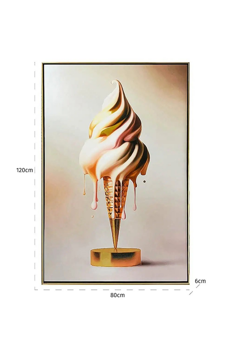 Gold Cone Wall Art | OROA Icecream | Woodfurniture.com