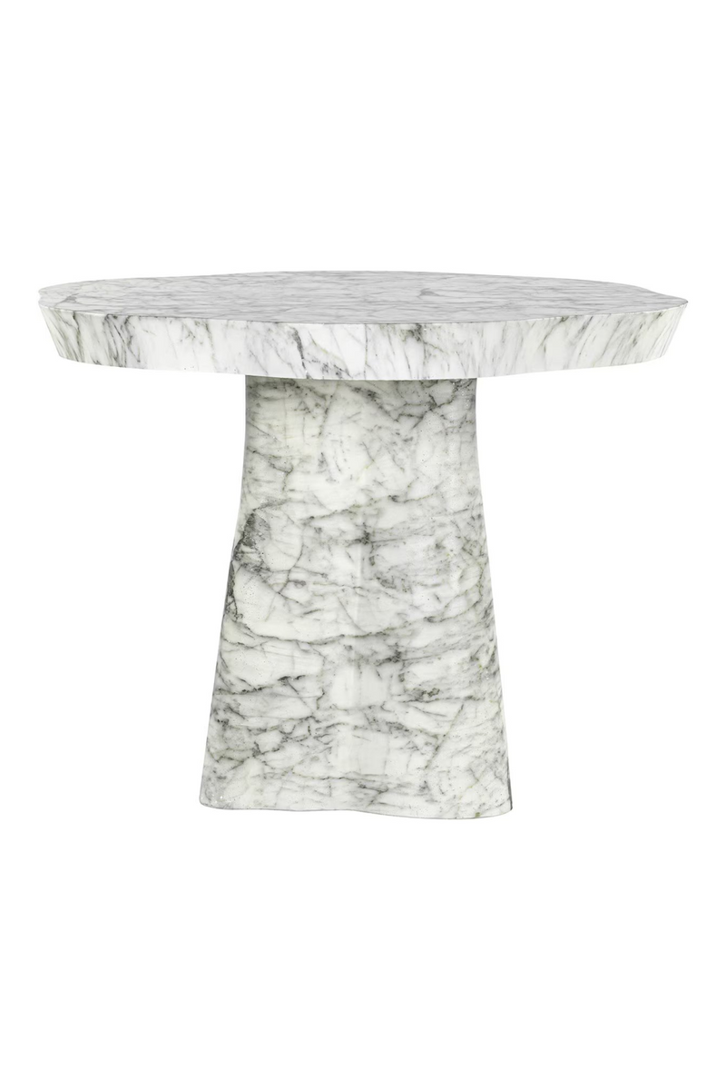 White Marble Organic Dining Table | OROA Rockyard | Woodfurniture.com