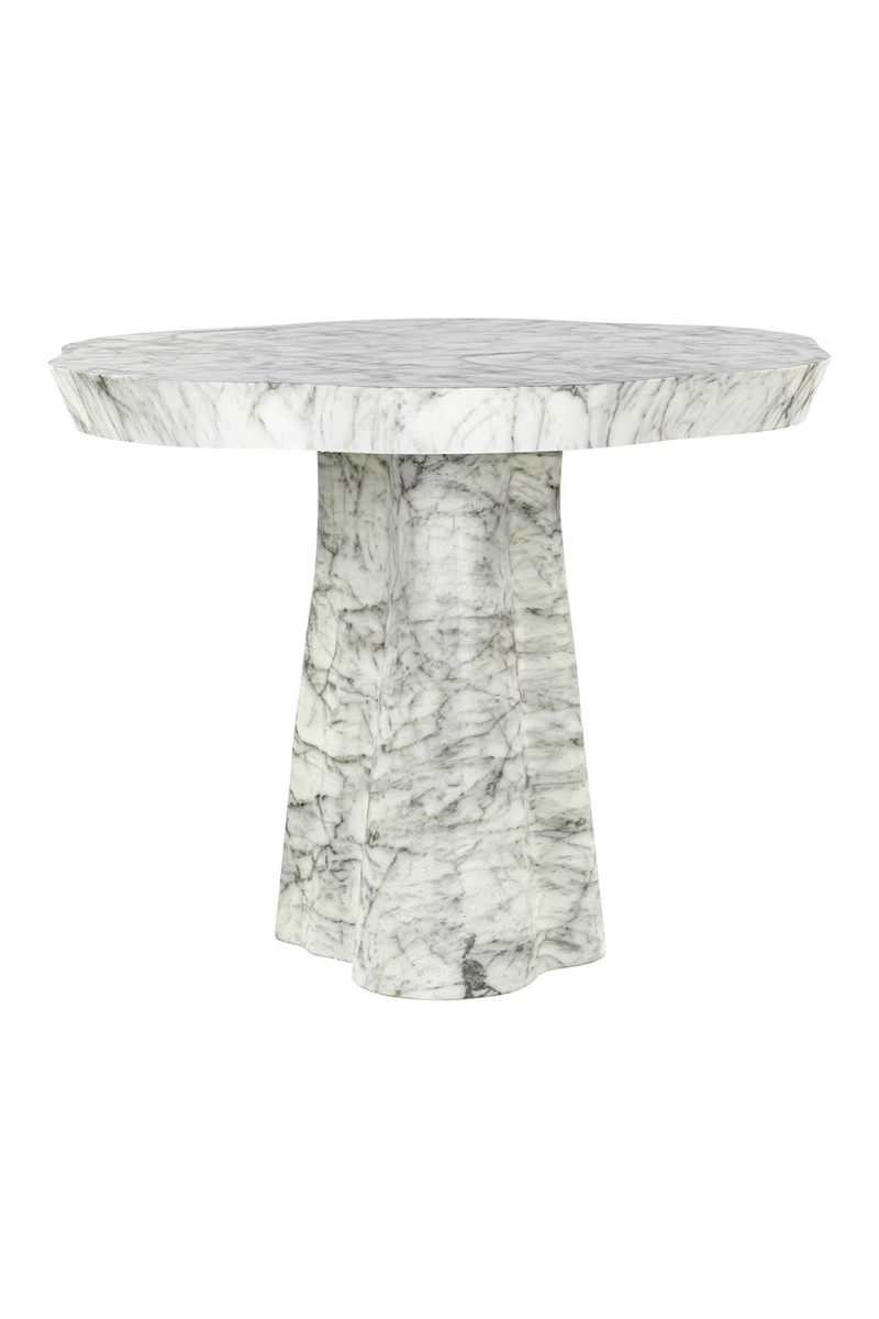 White Marble Organic Dining Table | OROA Rockyard | Woodfurniture.com