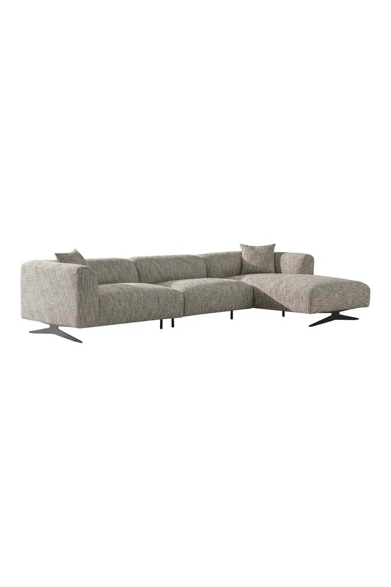 Beige 3-Seater Sofa with Right Lounge | OROA Hoxton | Woodfurniture.com