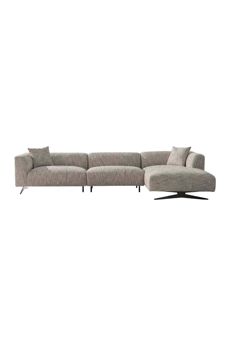 Beige 3-Seater Sofa with Right Lounge | OROA Hoxton | Woodfurniture.com