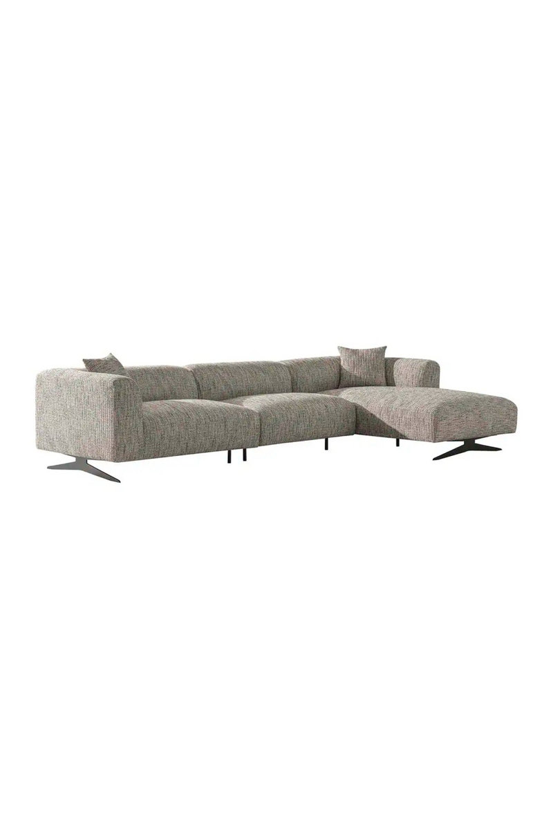 Beige 3-Seater Sofa with Right Lounge | OROA Hoxton | Woodfurniture.com