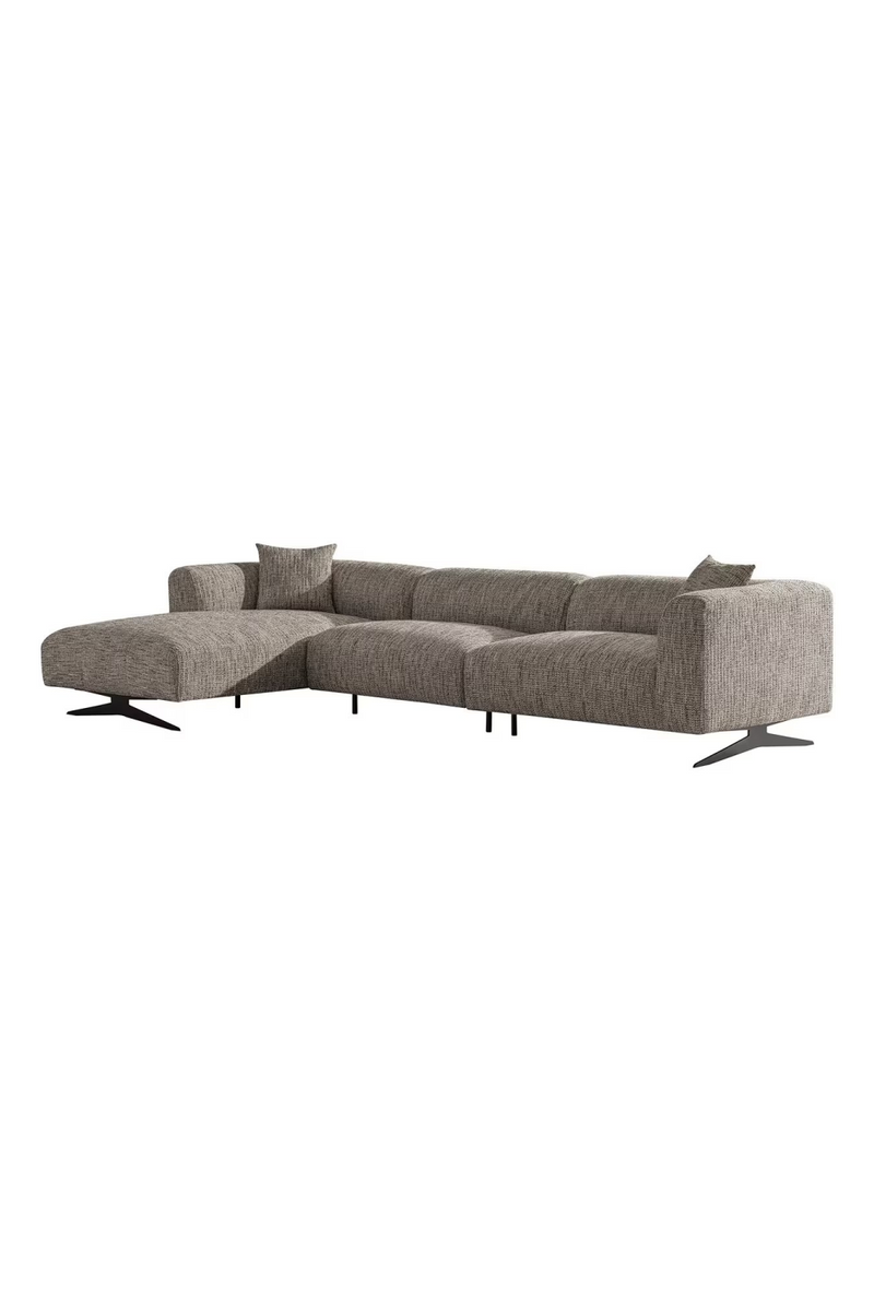 Beige 3-Seater Sofa with Left Lounge | OROA Hoxton | Woodfurniture.com