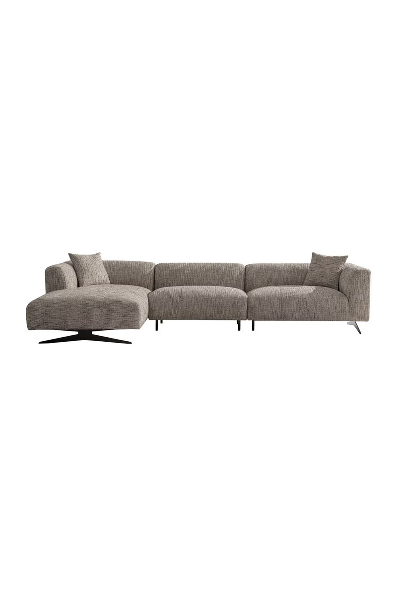 Beige 3-Seater Sofa with Left Lounge | OROA Hoxton | Woodfurniture.com