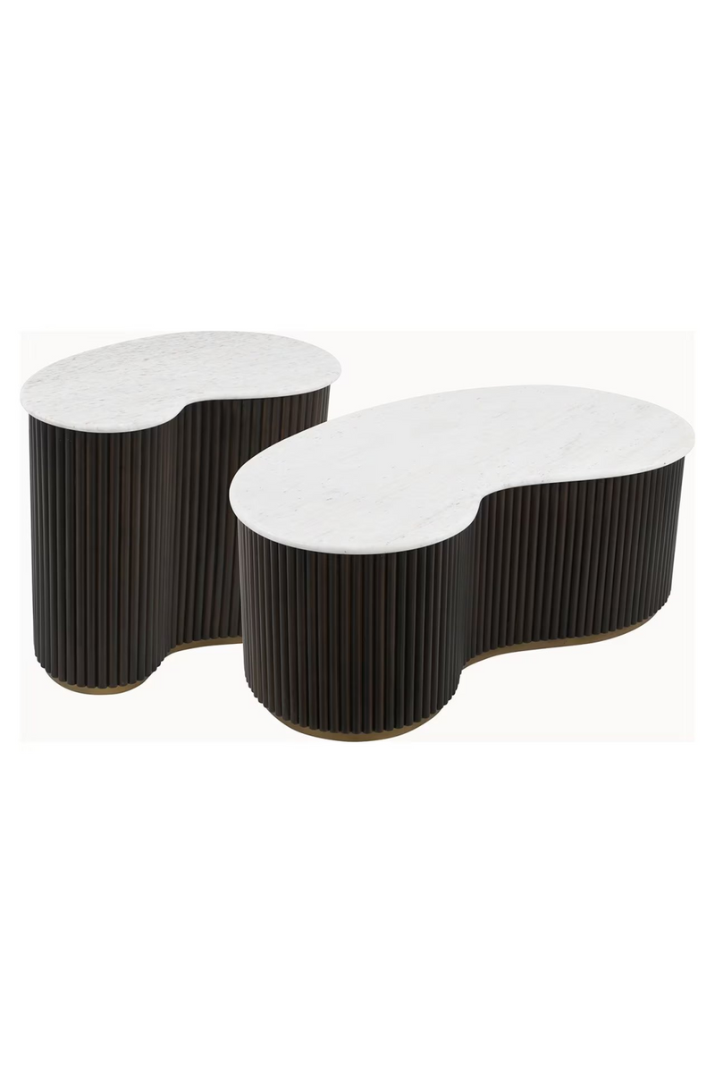 Ribbed Wood Organic Coffee Tables (2) | OROA Mayfield | Woodfurniture.com