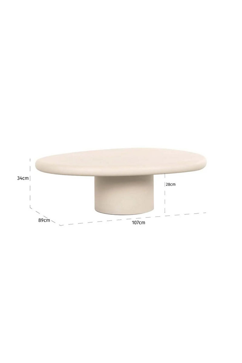 Beige Pedestal Coffee Table | OROA Clayton | Woodfurniture.com