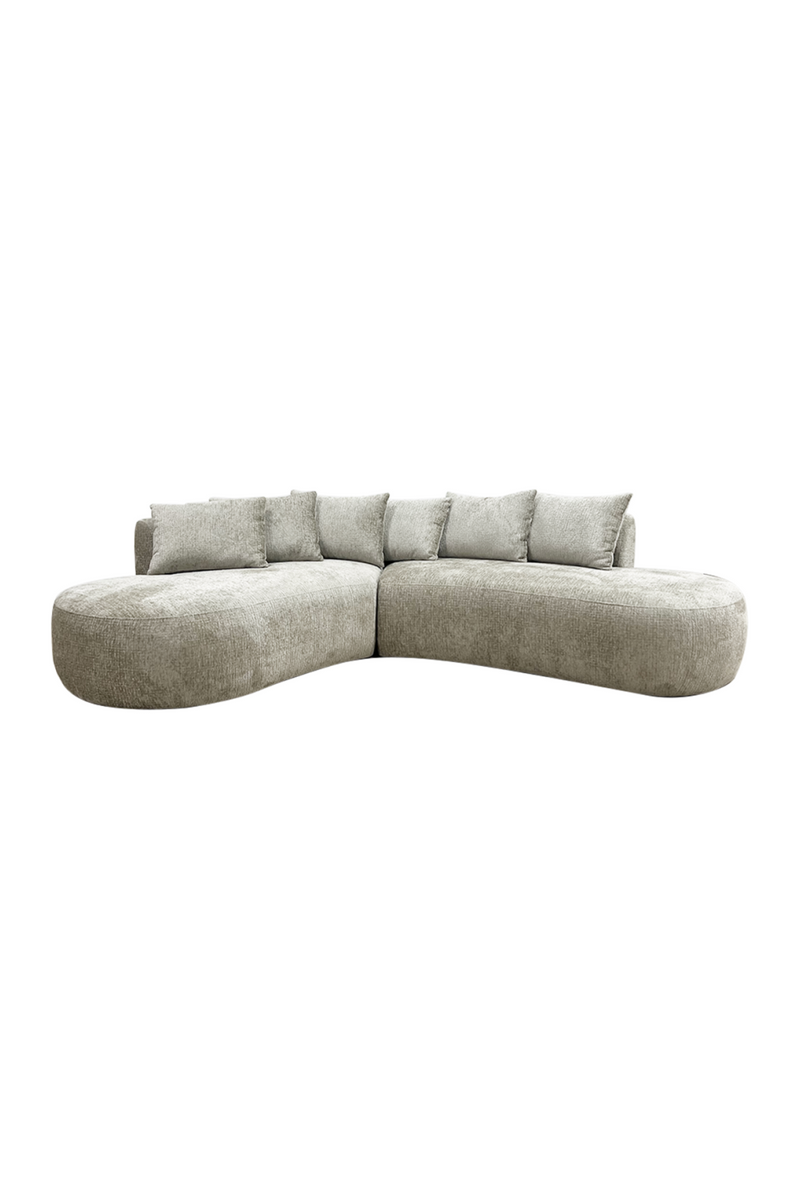 Beige 4-Seater Curved Sofa | OROA Cassie | Woodfurniture.com