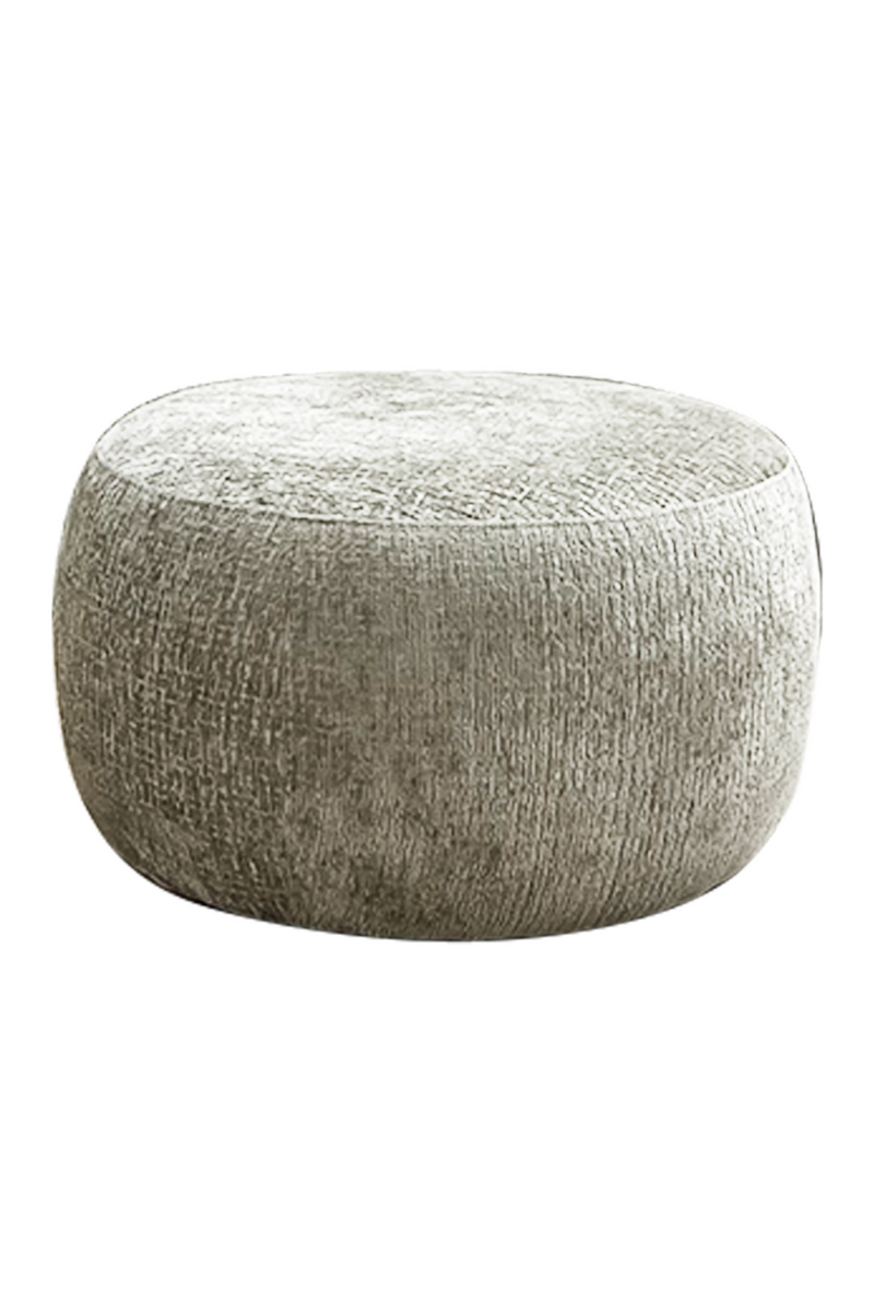 Beige Round Pouf | OROA Cassie  | Woodfurniture.com