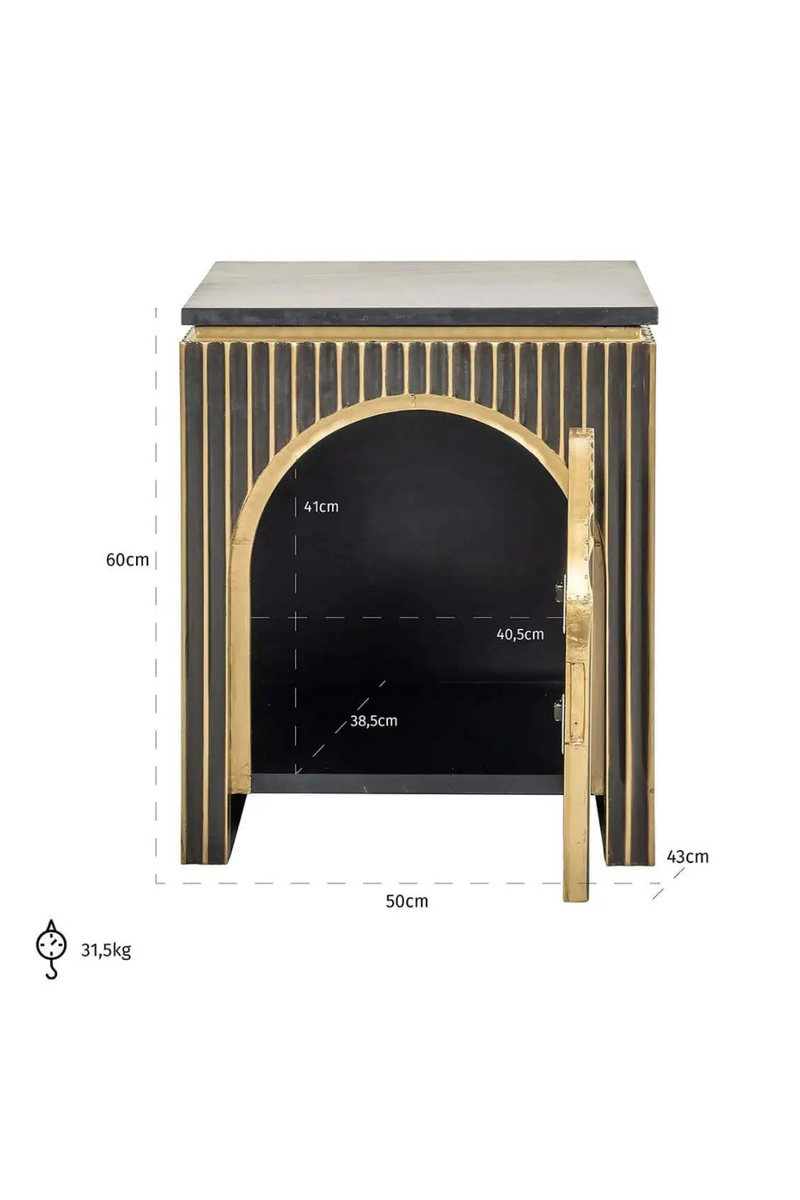 Arched 1-Door Nightstand | OROA  Les Arcs | Woodfurniture.com