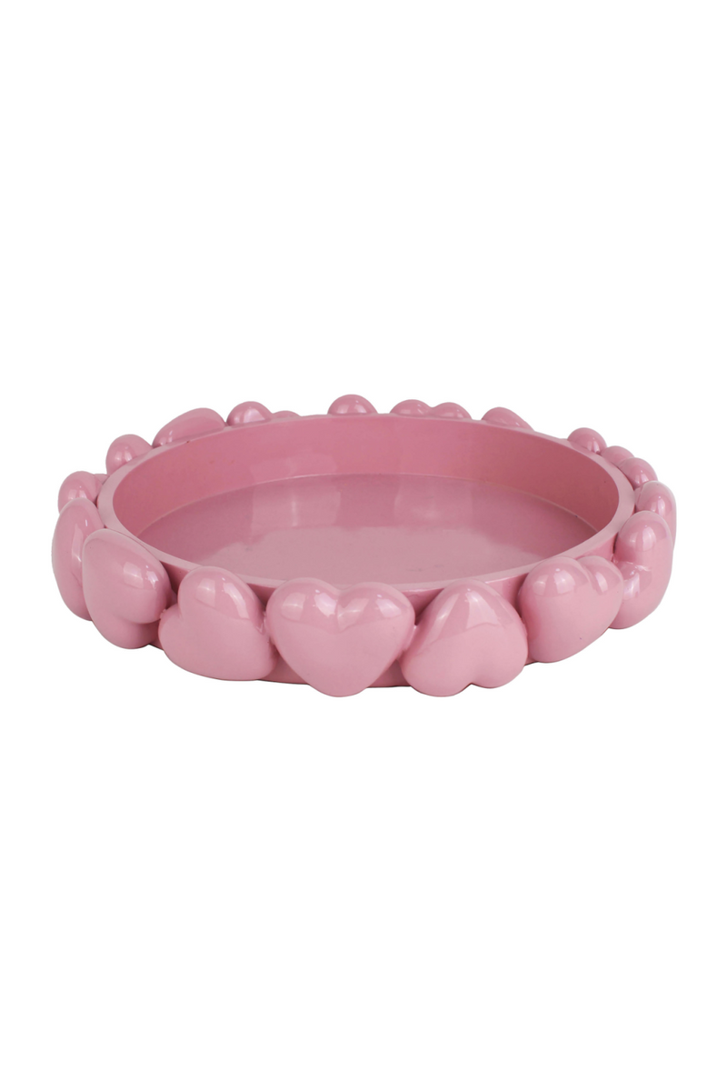 Pink Heart Round Tray | OROA Suzie | Woodfurniture.com